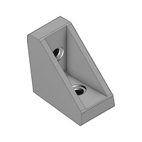 40-160-3 MODULAR SOLUTIONS ALUMINUM GUSSET<BR>30 SERIES 18.5MM X 45MM ANGLE W/HARDWARE